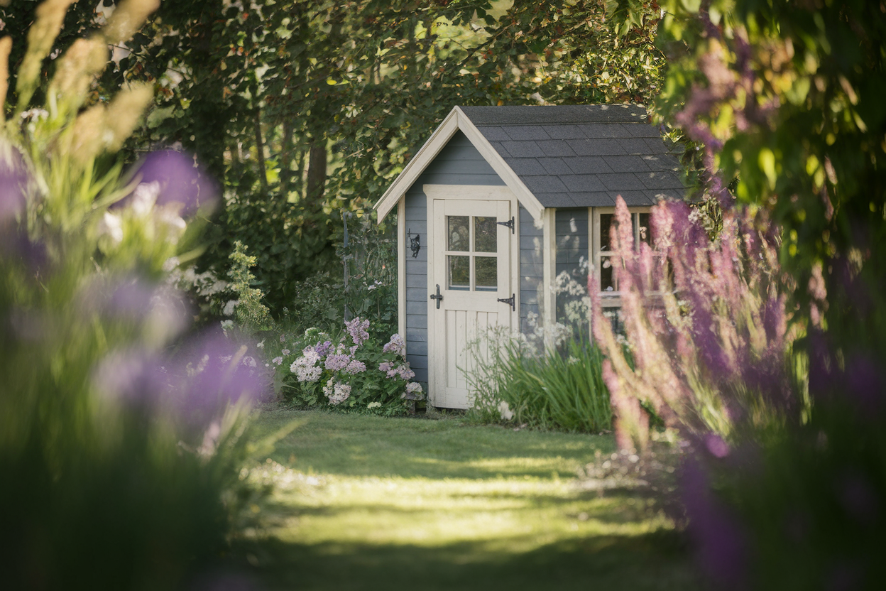 cabane-jardin-fleurs-verdure-chemin-flou