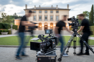 equipe-tournage-camera-eclairage-villa
