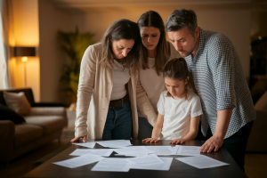 famille-salon-documents-juridiques-confusion