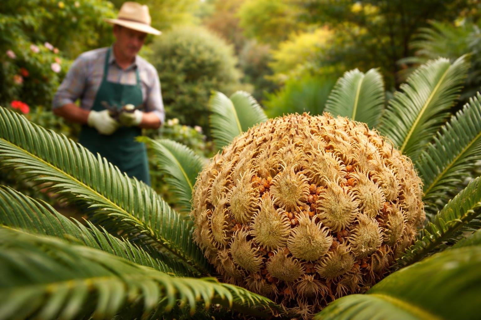 fleur-cycas-jardinier-outils-jardinage